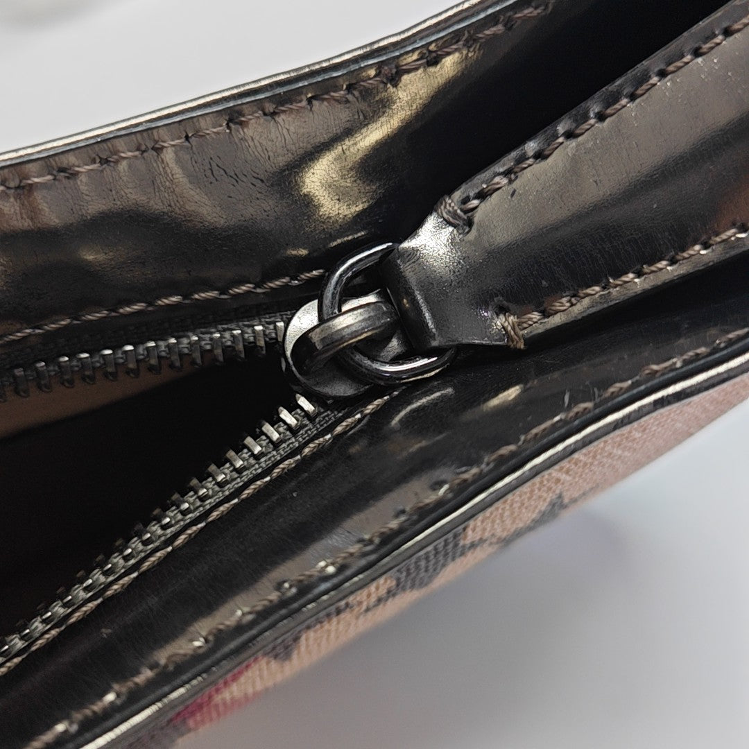 Coated Canvas Top Handle Bag Beige