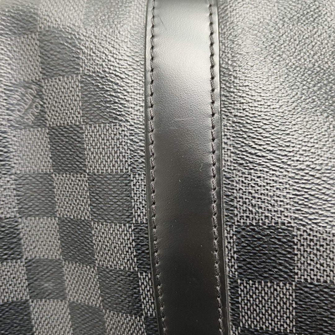 KEEPALL 45 Damier Graphite Coated Canvas Gray