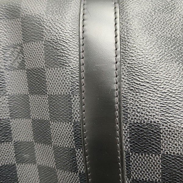 KEEPALL 45 Damier Graphite Coated Canvas Gray
