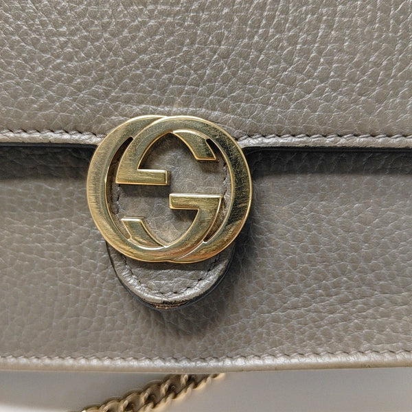 Interlocking G Calfskin Gray