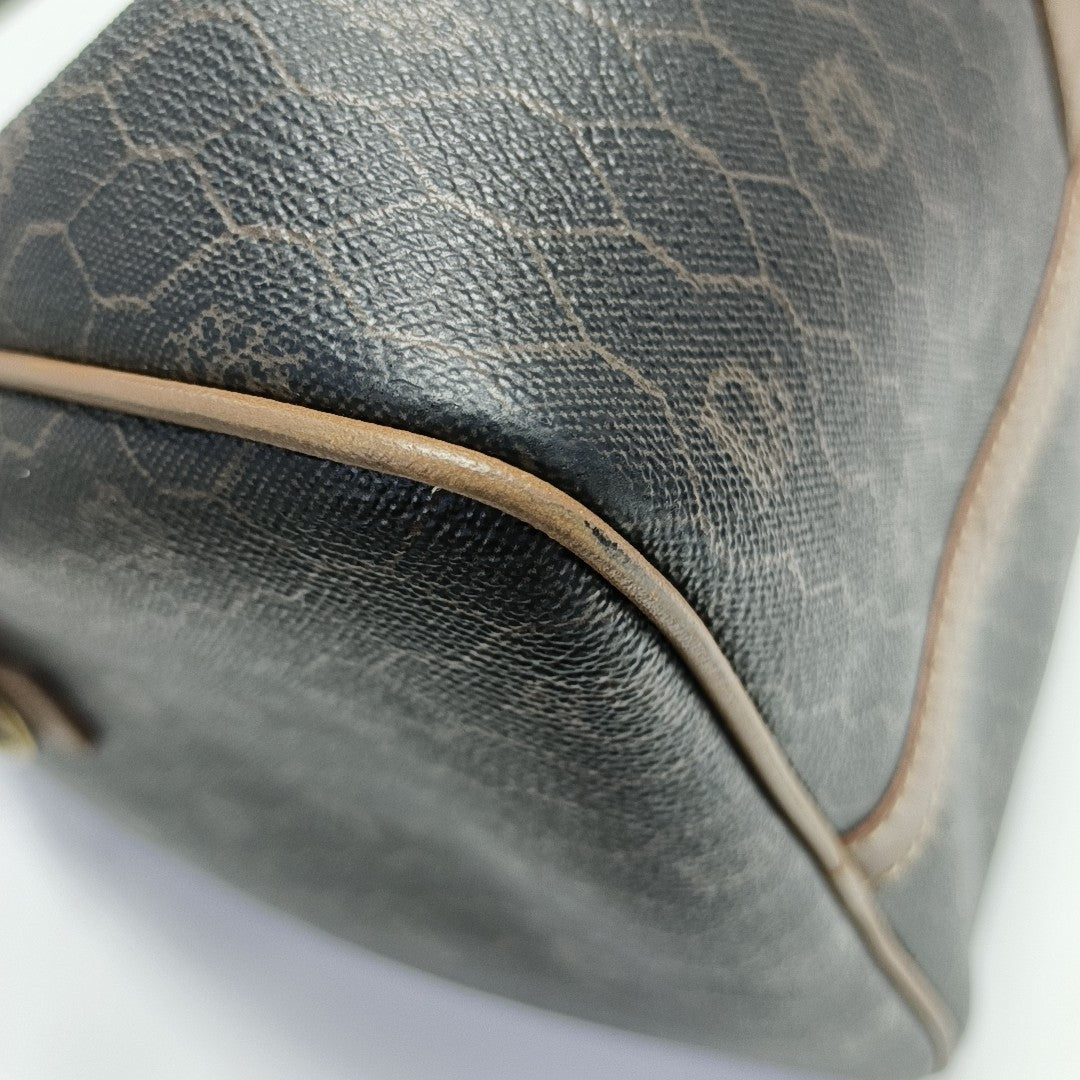 Oblique Coated Canvas Shoulder Bag Black