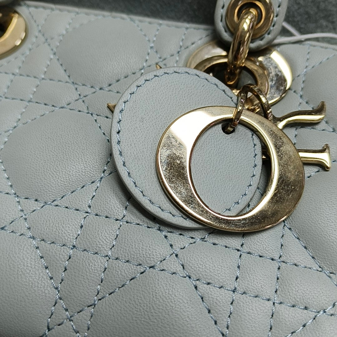 Lady D-Joy Small Cannage Lambskin Blue