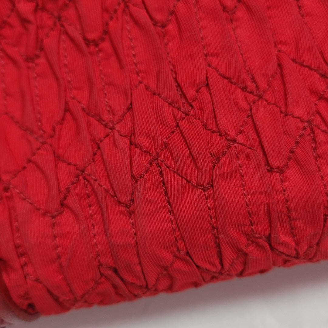 Quilted Canvas Tote Bag Red