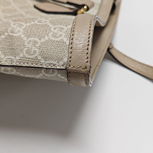 Ophidia Medium Monogram Coated Canvas Beige