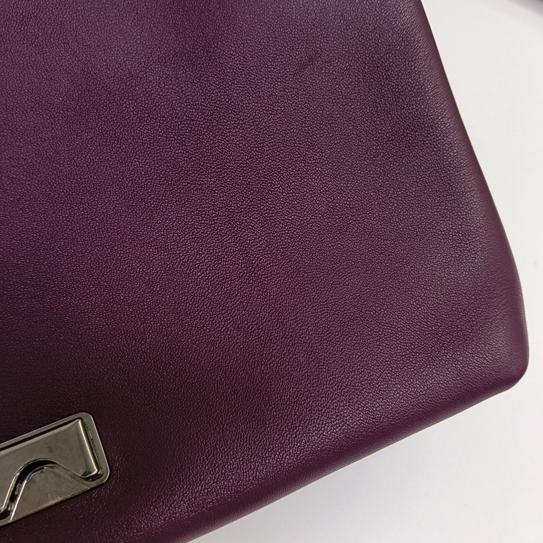 Calfskin Shoulder Bag Purple