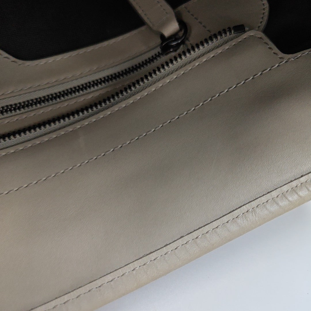Coated Canvas Top Handle Bag Gray