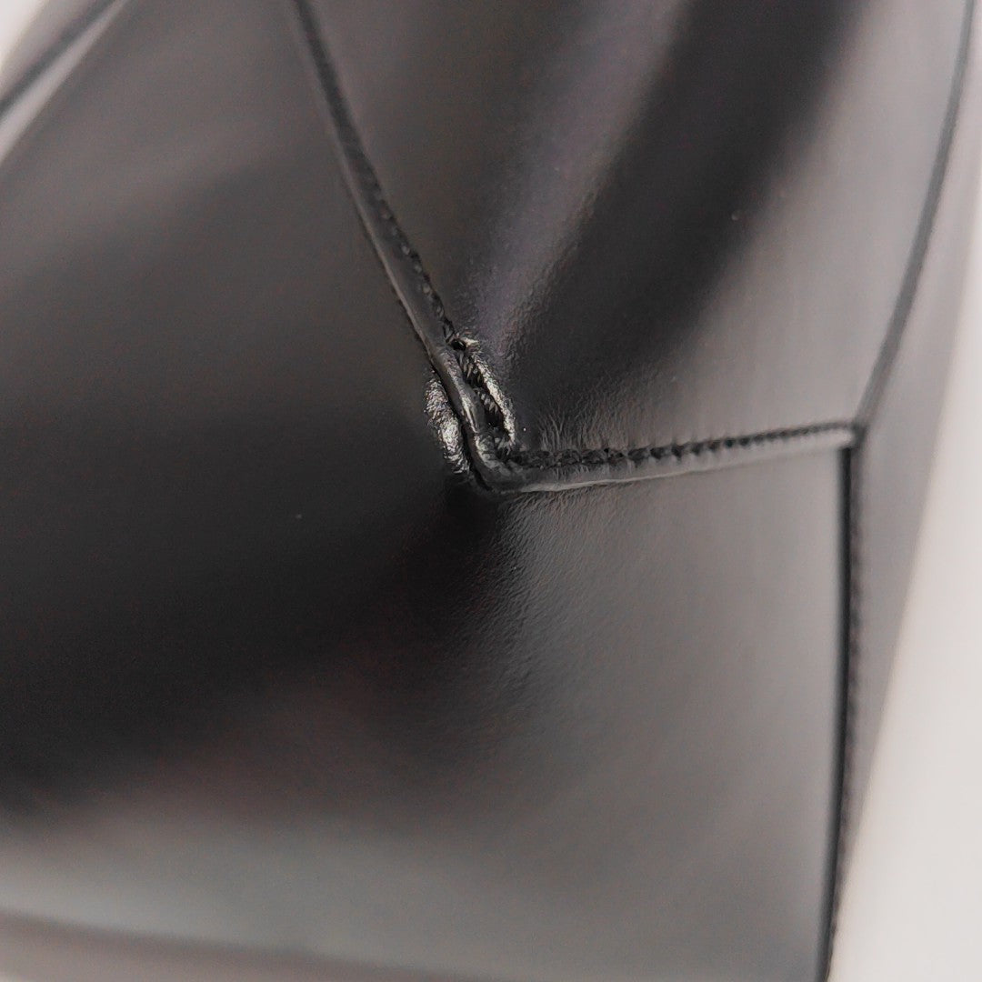 Puzzle Fold Small Quilted Calfskin Black
