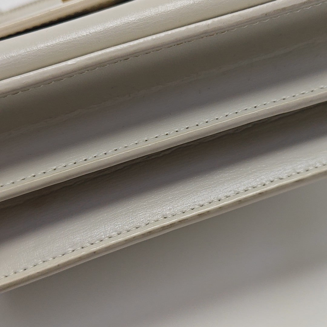 SUNSET Medium Calfskin White