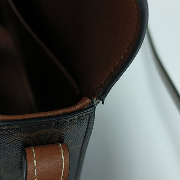 TRIOMPHE Small Coated Canvas Brown