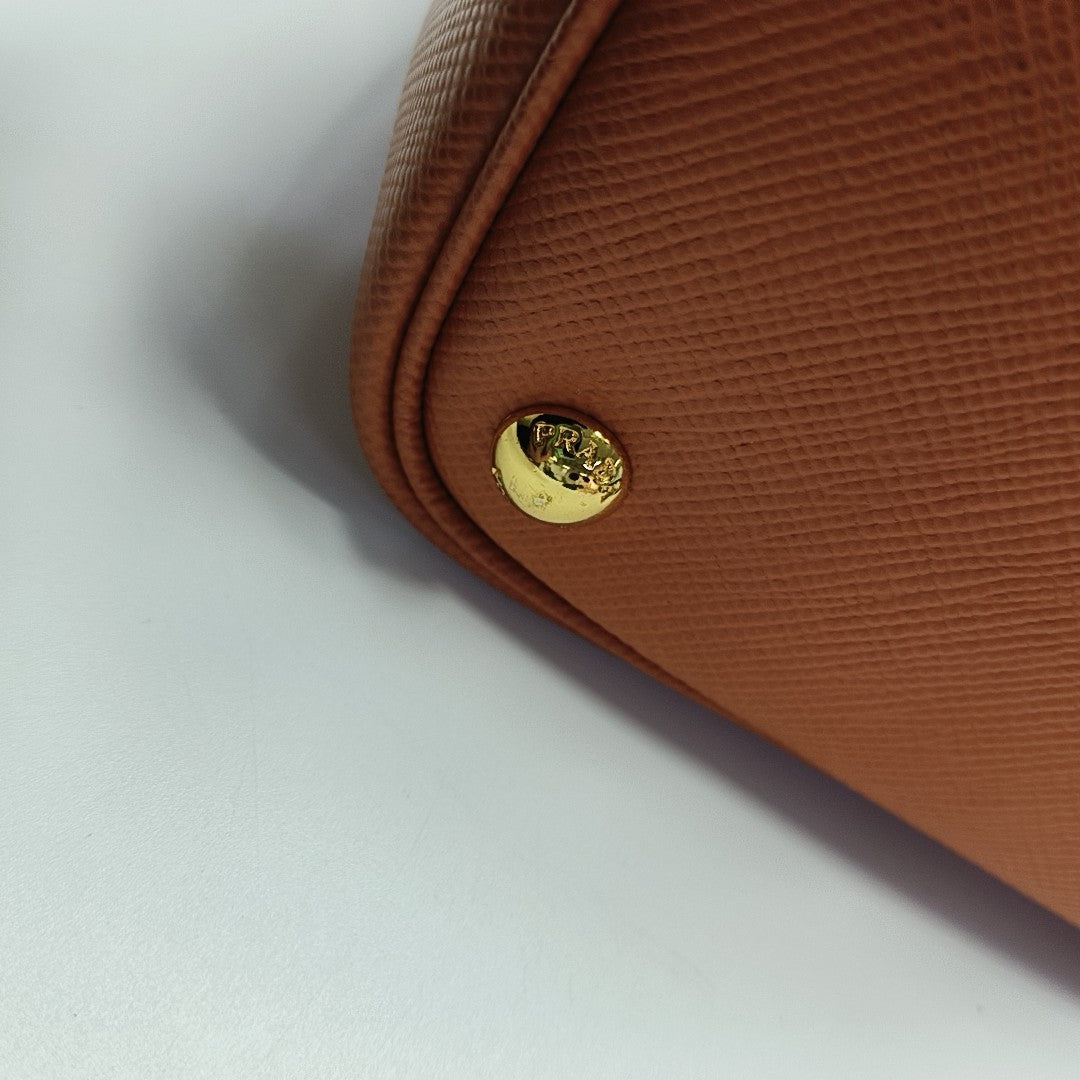 Double Medium Saffiano Calfskin Orange