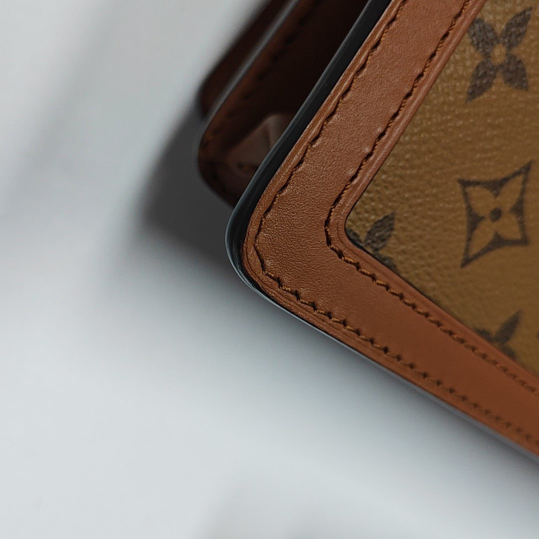 DAUPHINE MM Monogram Coated Canvas Brown