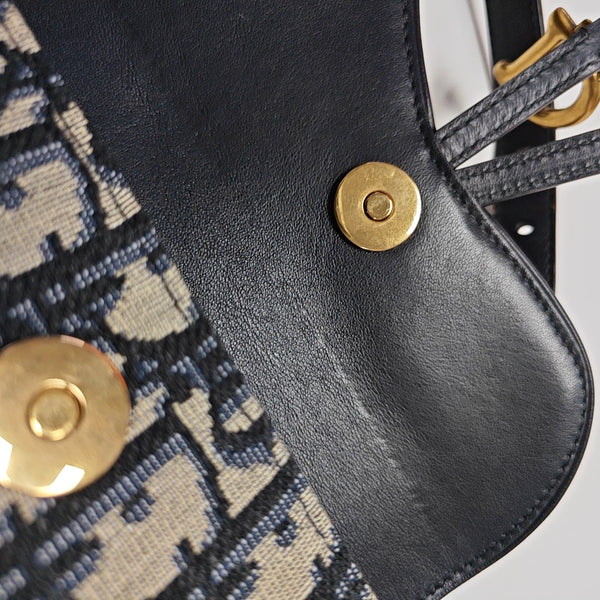 Saddle Mini Oblique Canvas Blue