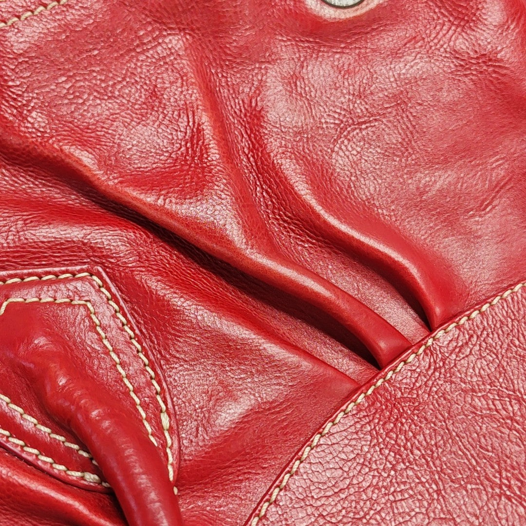 Calfskin Top Handle Bag Red