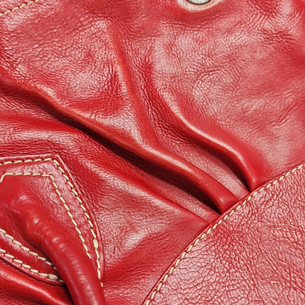 Calfskin Top Handle Bag Red