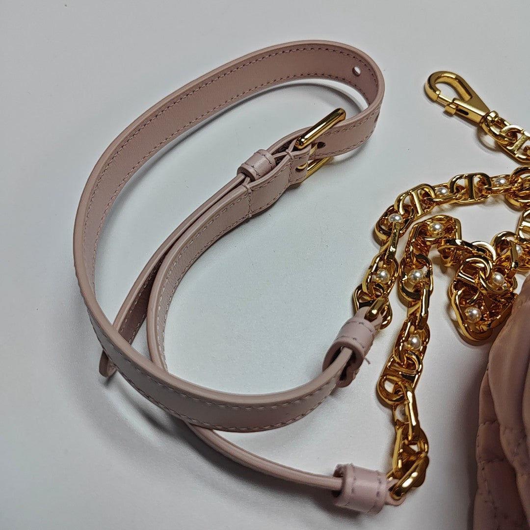 Jolie Top Handle Mini Cannage Lambskin Pink