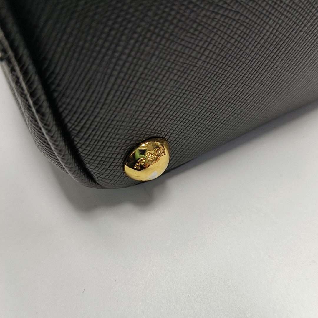 Galleria Super Mini Saffiano Calfskin Black