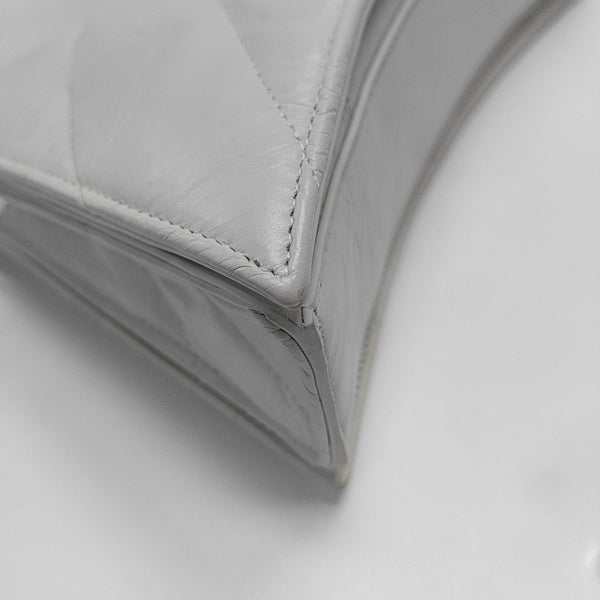 Hourglass Small Quilted Lambskin White