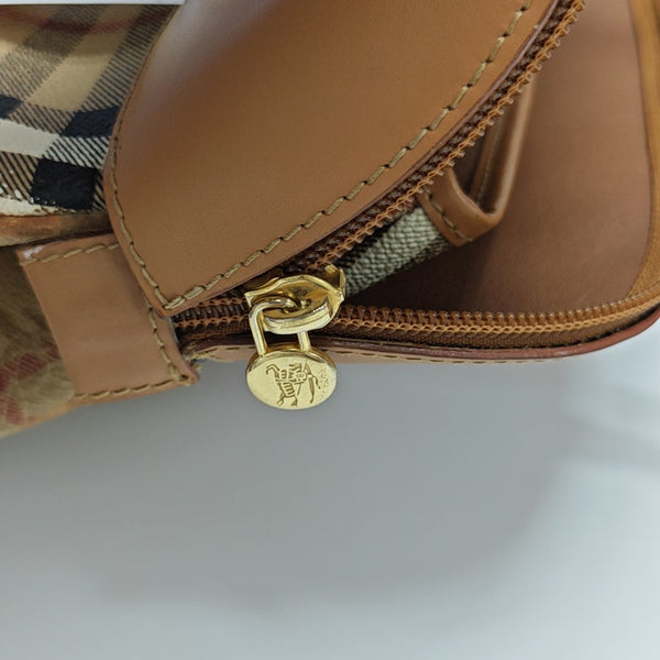 Coated Canvas Shoulder Bag Beige