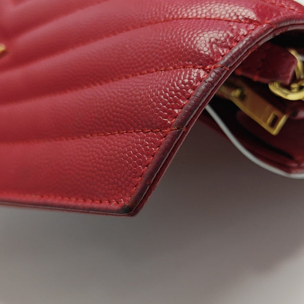 MONOGRAM Medium Chevron Calfskin Red