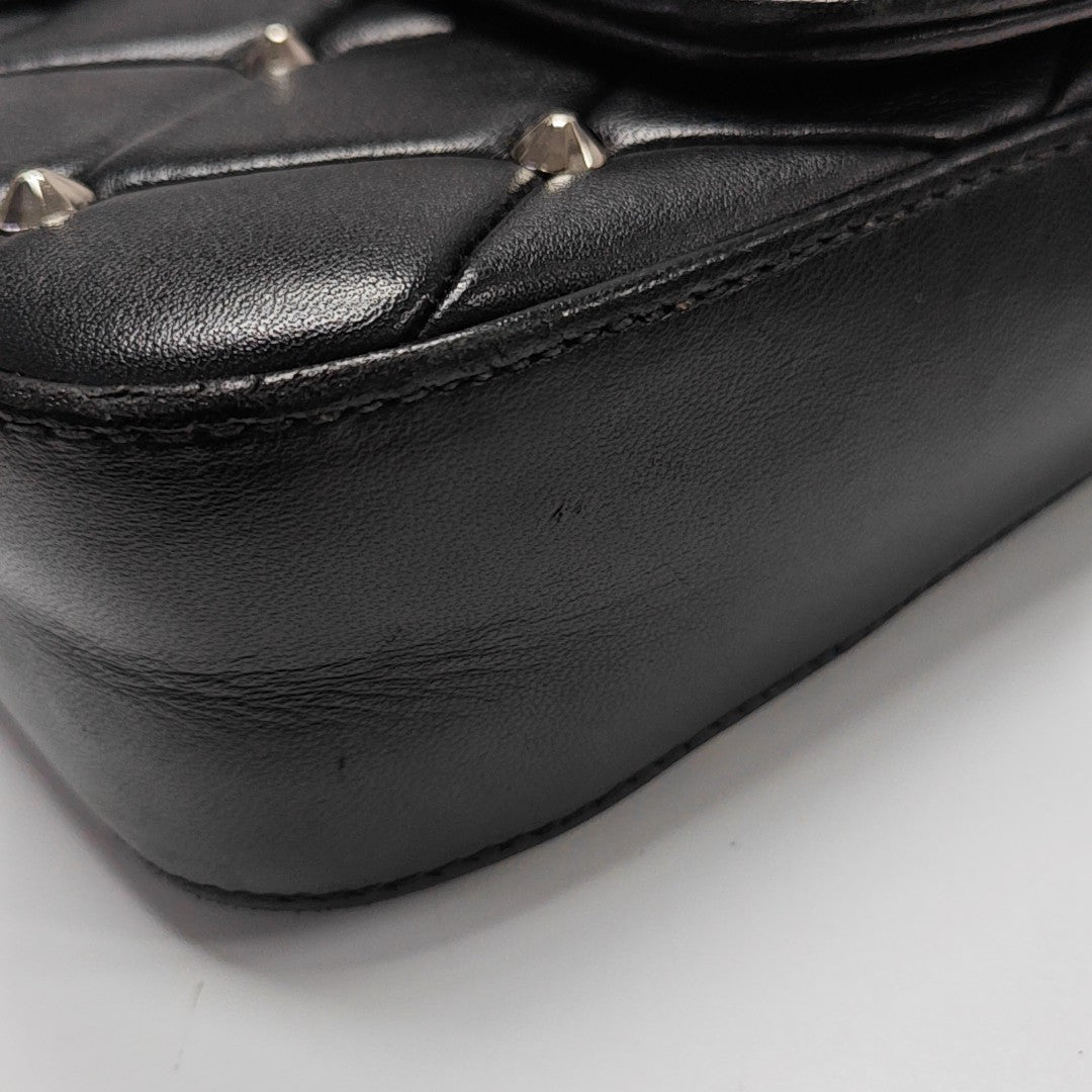 Quilted Lambskin Shoulder Bag Black