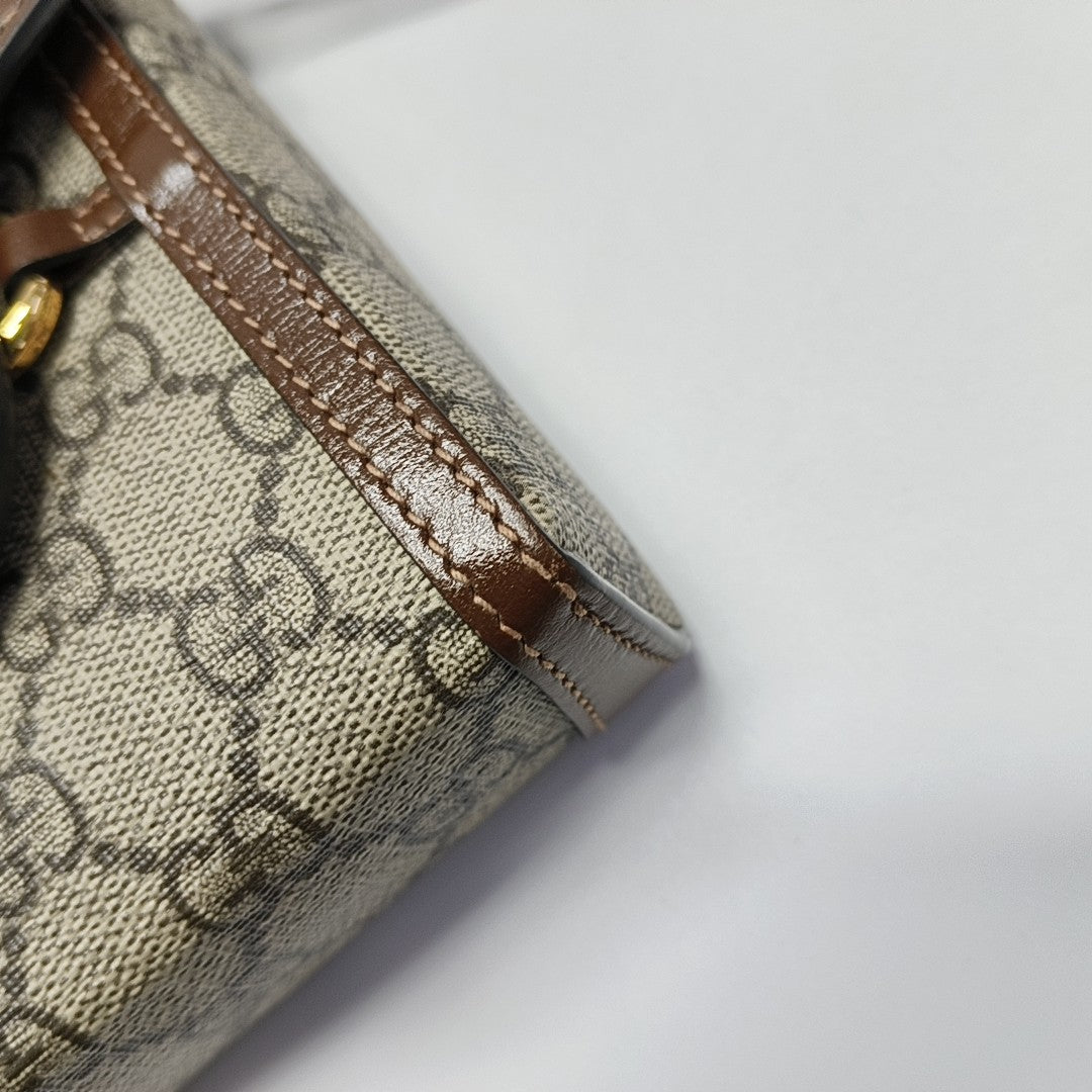 Authenticated pre-owned  Horsebit 1955 Mini Coated Canvas Beige - Shoulder Bag at Looply