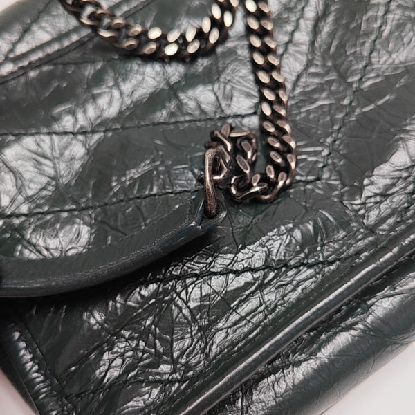 NIKI Mini Chevron Calfskin Green