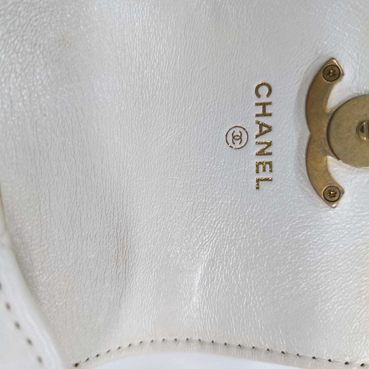 Quilted Calfskin Belt Bag White