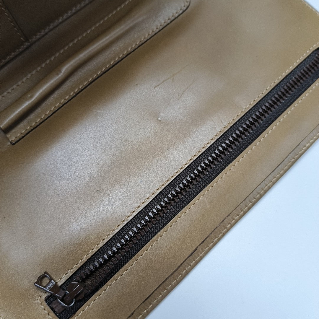 Coated Canvas Clutch Medium Brown
