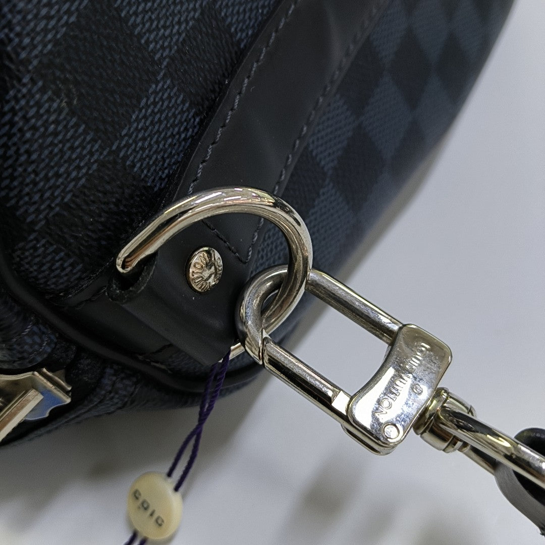 KEEPALL 45 Damier Coated Canvas Blue