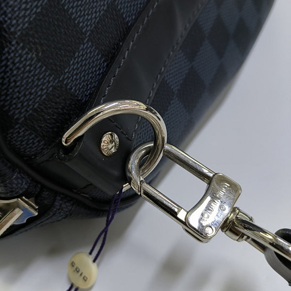 KEEPALL 45 Damier Coated Canvas Blue