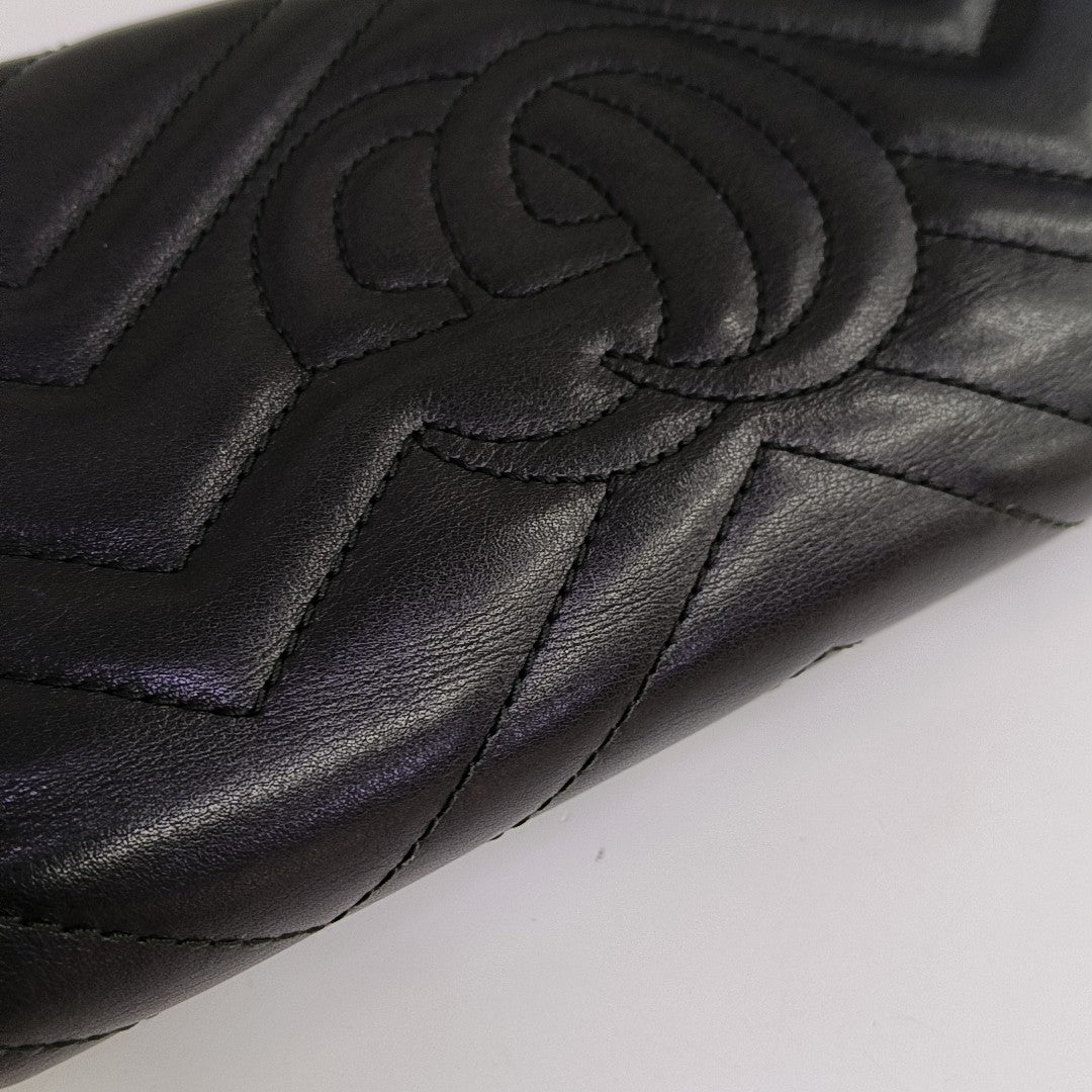 GG Marmont Super Mini Quilted Calfskin Black Wallet