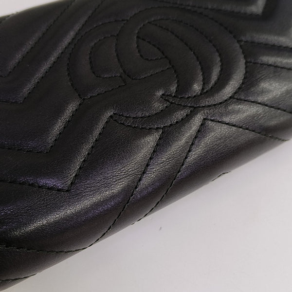 GG Marmont Super Mini Quilted Calfskin Black Wallet