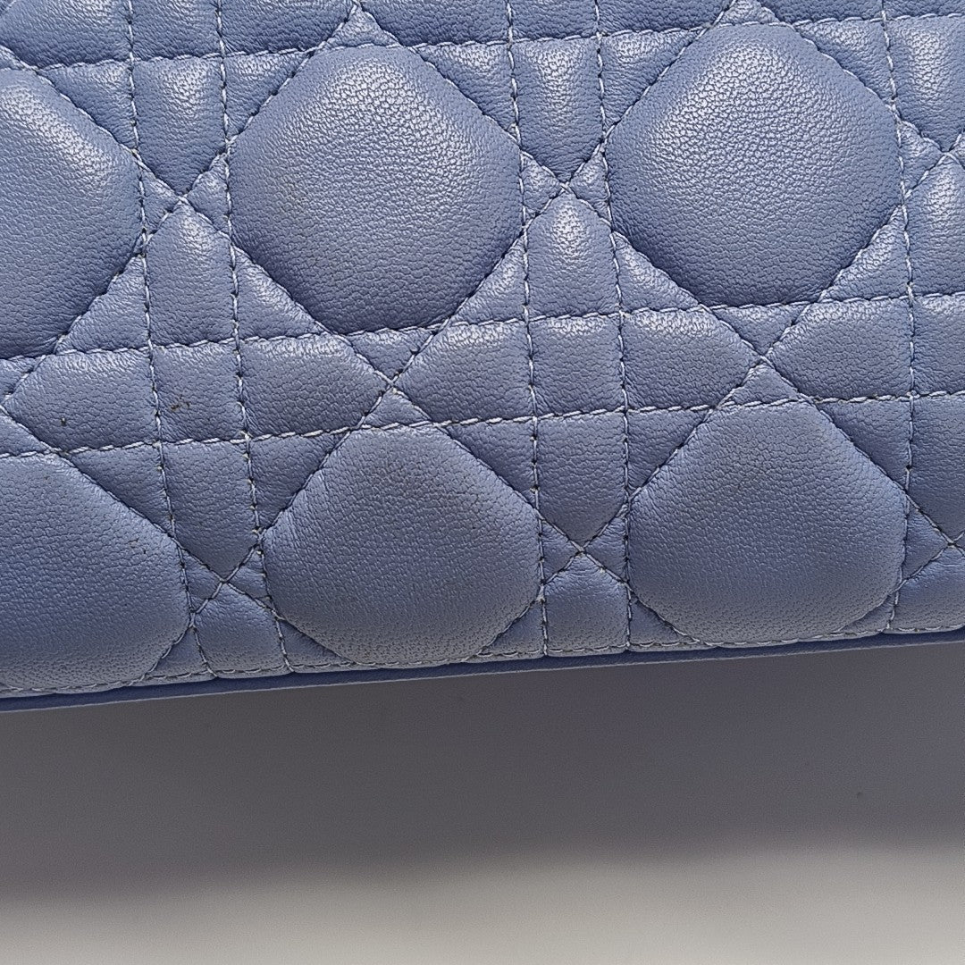 Lady Dior Medium Cannage Lambskin Blue