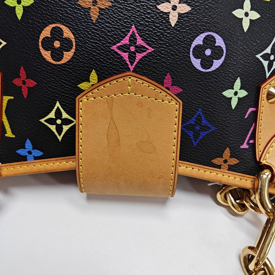 ANNIE MM Monogram Coated Canvas Black