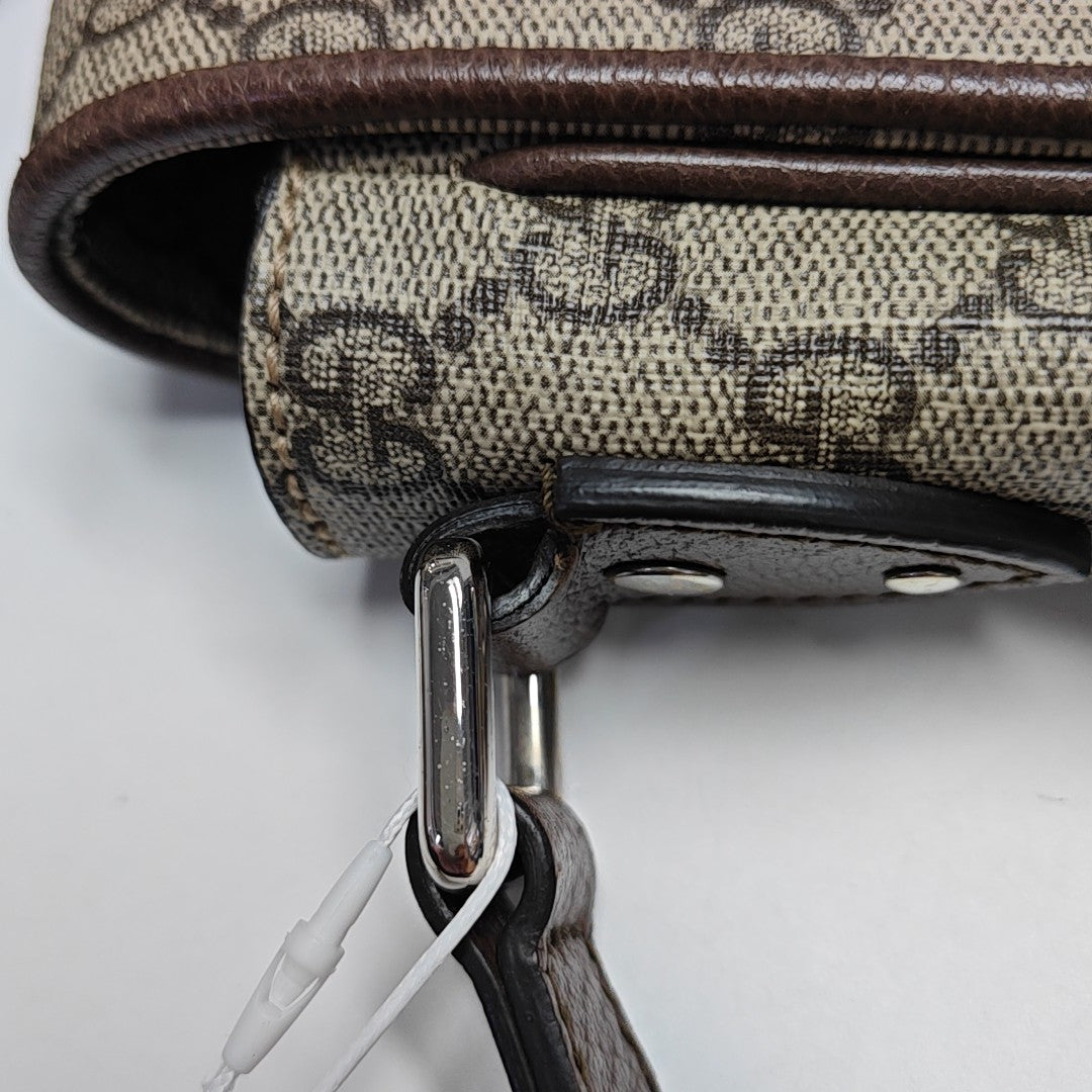 Monogram Coated Canvas Crossbody Bag Brown