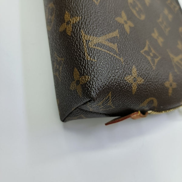 COSMETIC Monogram Coated Canvas Brown