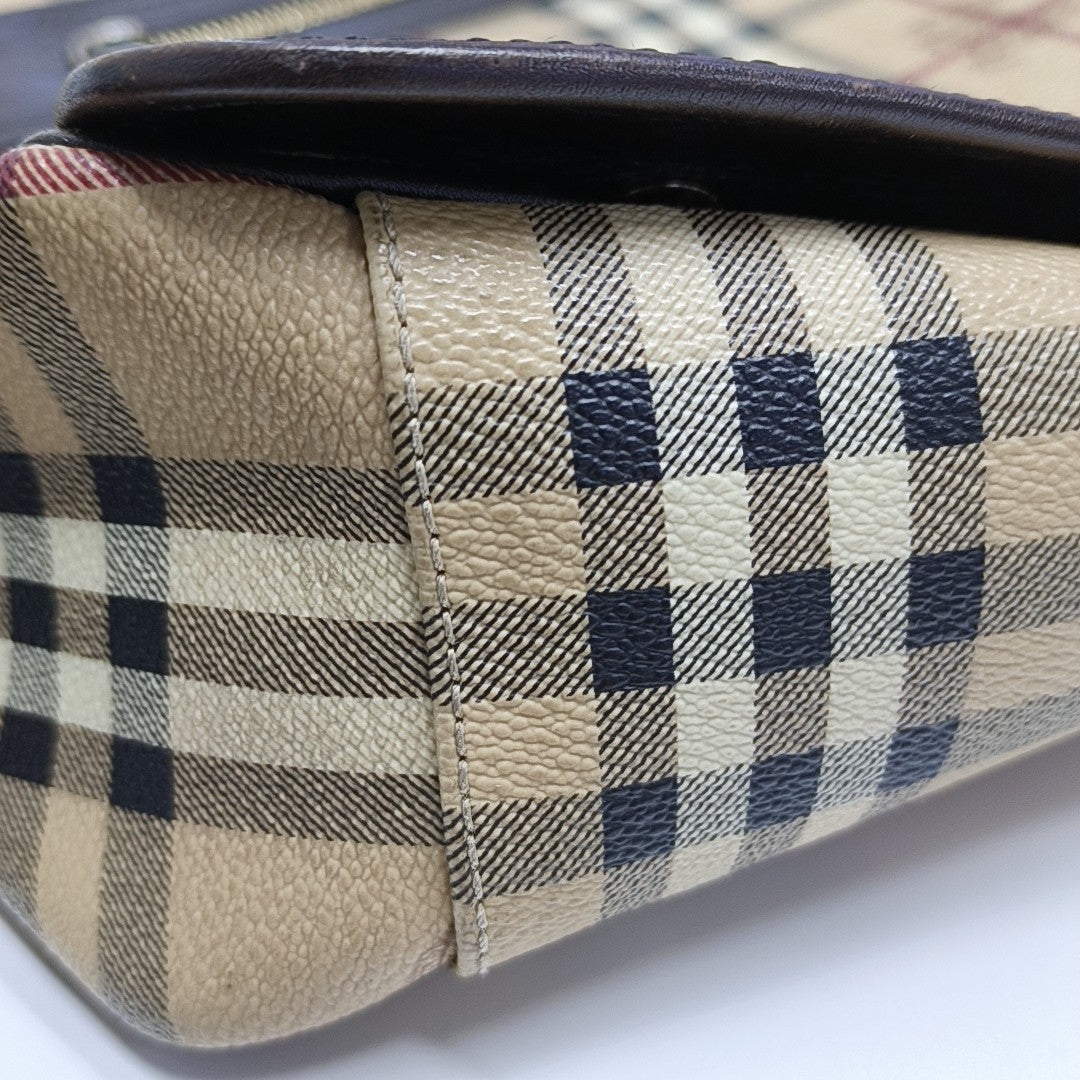 Coated Canvas Crossbody Bag Beige