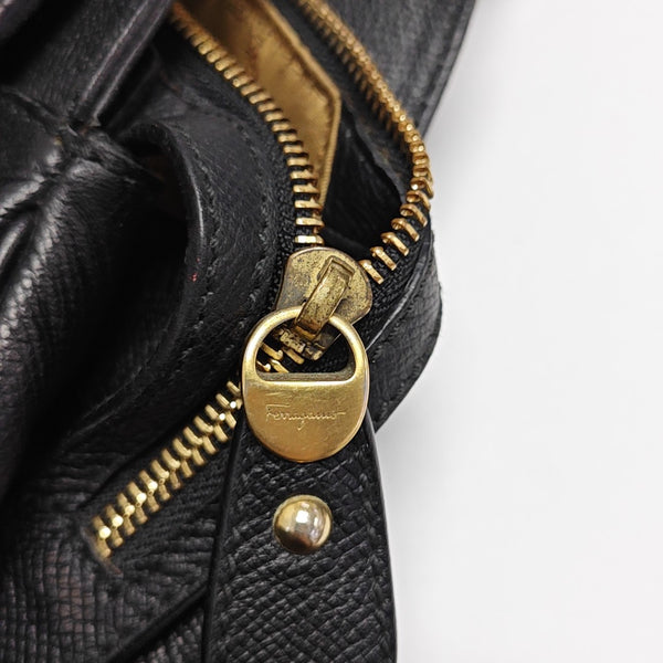 Calfskin Top Handle Bag Black