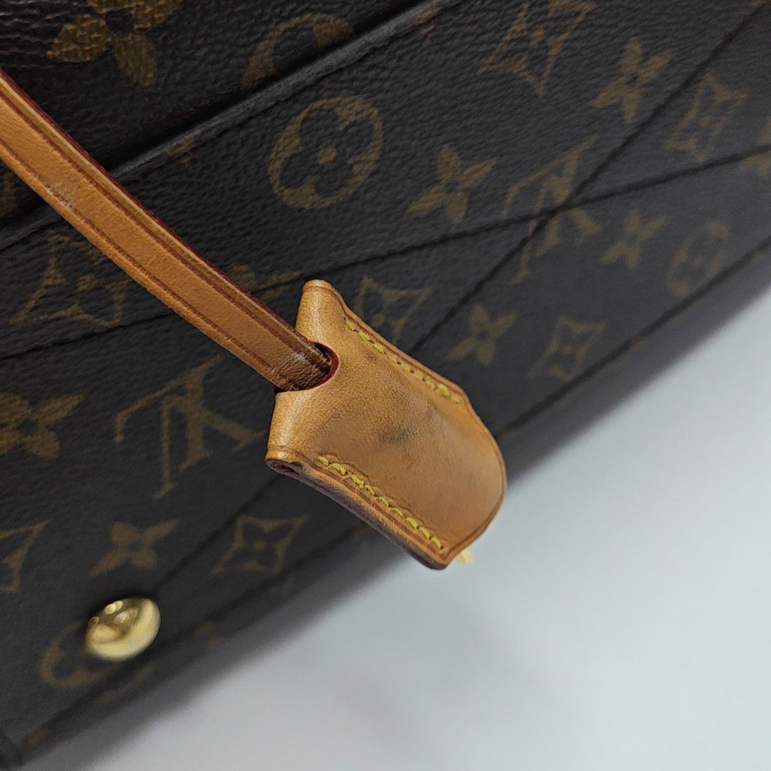 MONTAIGNE MM Monogram Coated Canvas Brown