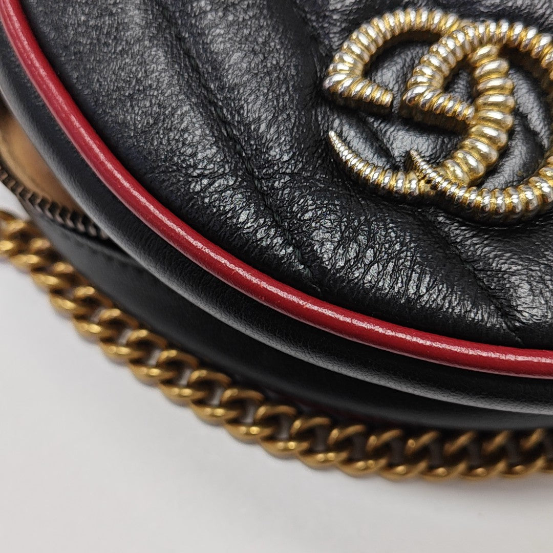 GG Marmont Mini Quilted Calfskin Black