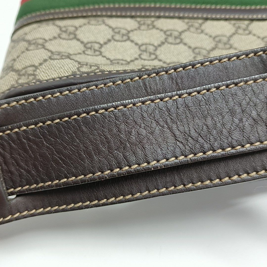 Monogram Coated Canvas Crossbody Bag Beige