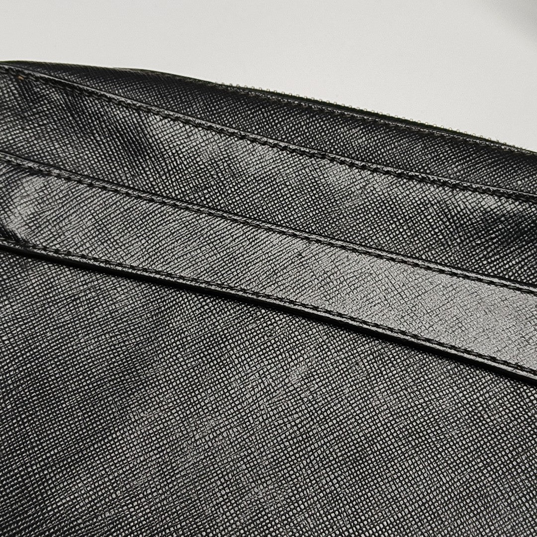 Saffiano Calfskin Clutch Black