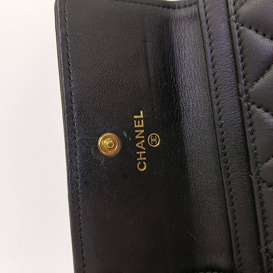 BOY CHANEL Quilted Calfskin Black Wallet