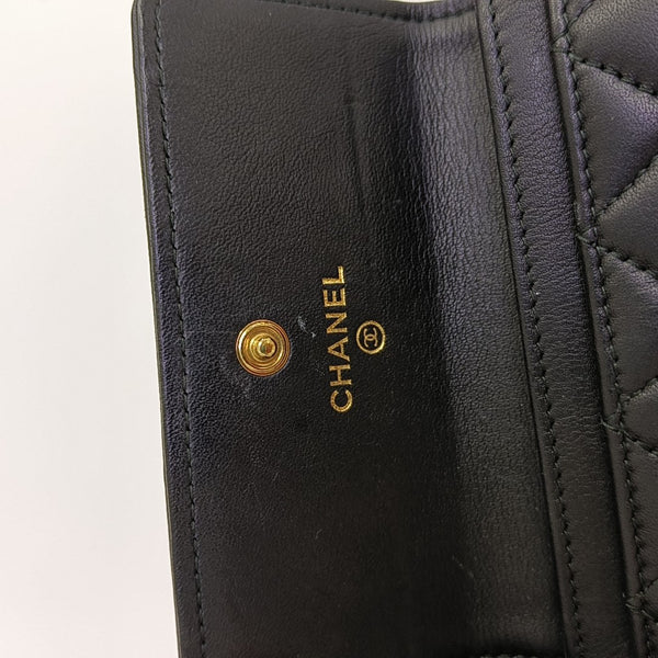 BOY CHANEL Quilted Calfskin Black Wallet