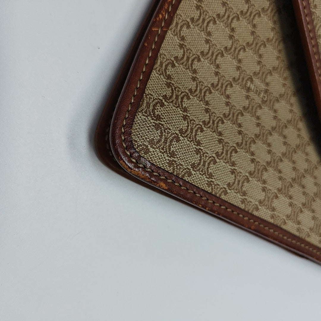 Coated Canvas Clutch Beige
