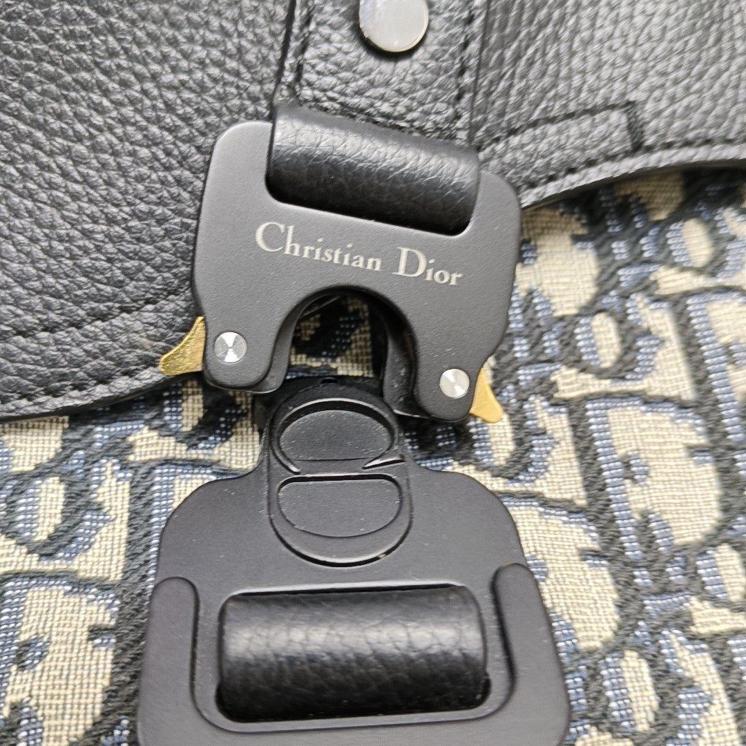 Saddle Mini Lona Monograma Negro