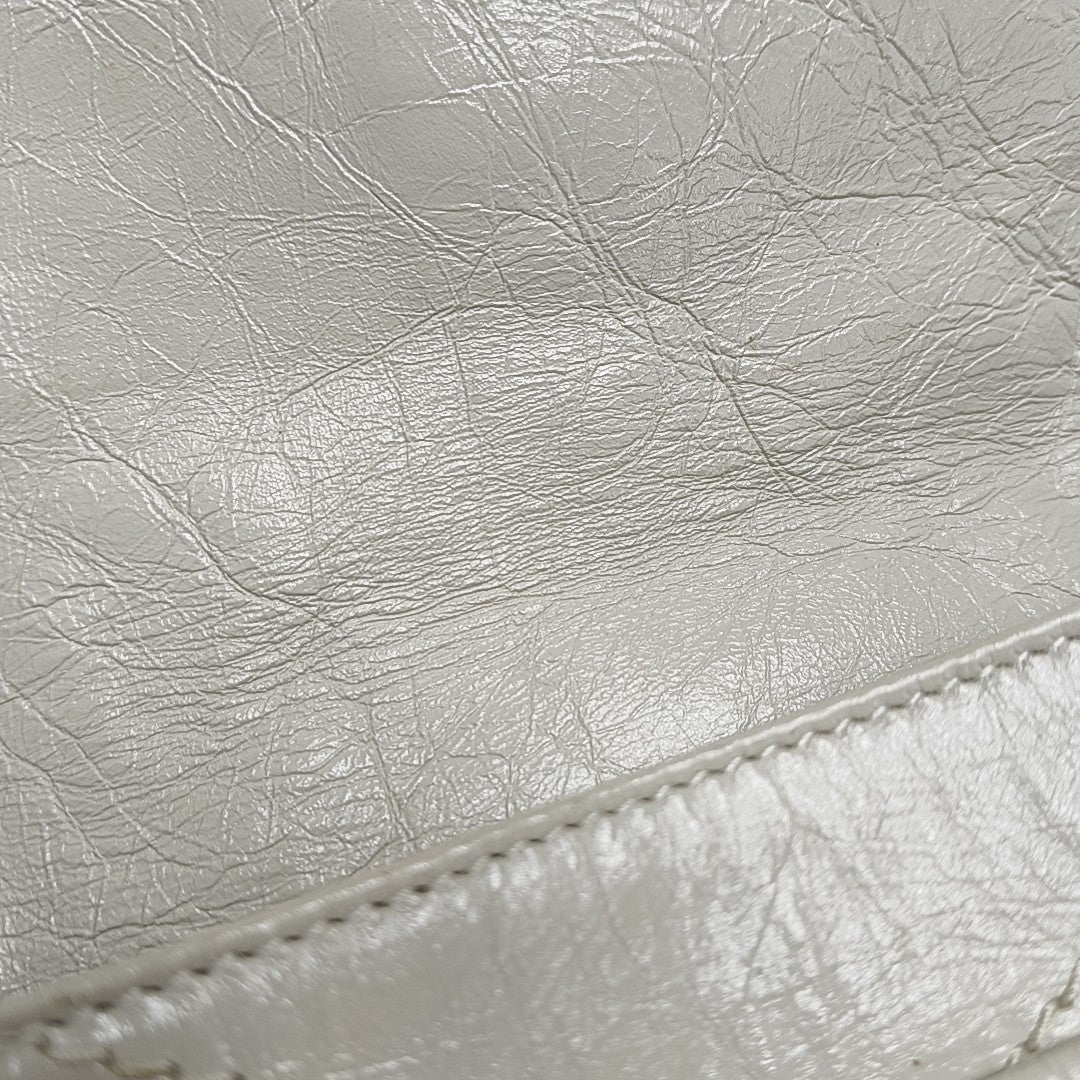 NIKI Small Chevron Calfskin White
