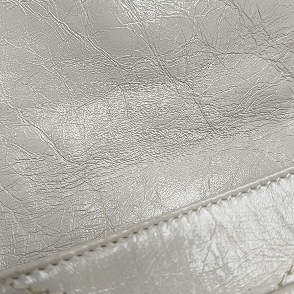 NIKI Small Chevron Calfskin White