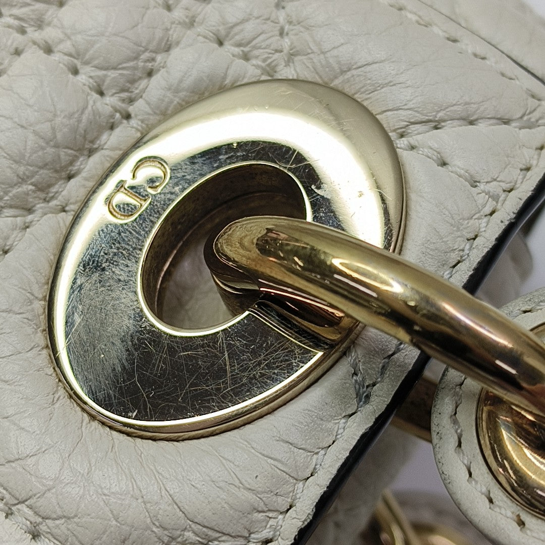 Lady Dior Mini Cannage Lambskin White