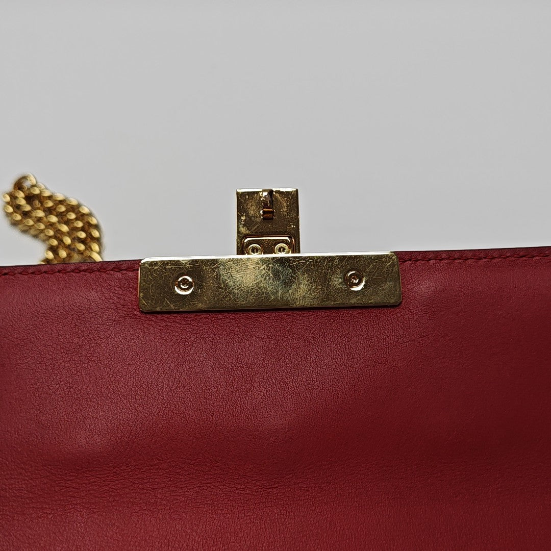 Padlock Small Calfskin Red